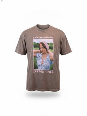 Kacey Musgraves Deeper Well Album Tracklist T-Shirt Medium Washed Brown Merch